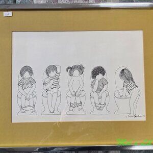 Julie Corsover Children's Bathroom Prints "Toilets" - Vintage 1973